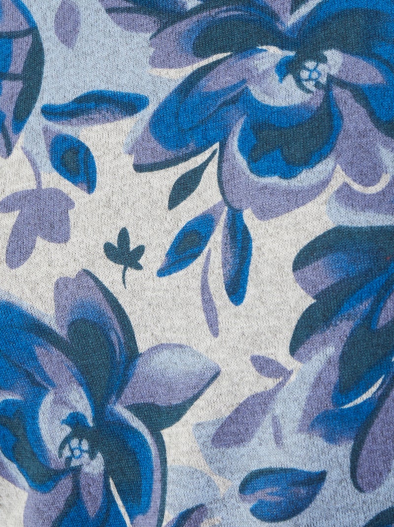 Tunique maille chaude imprimé fleuri - Damart Bleu - Kiabi