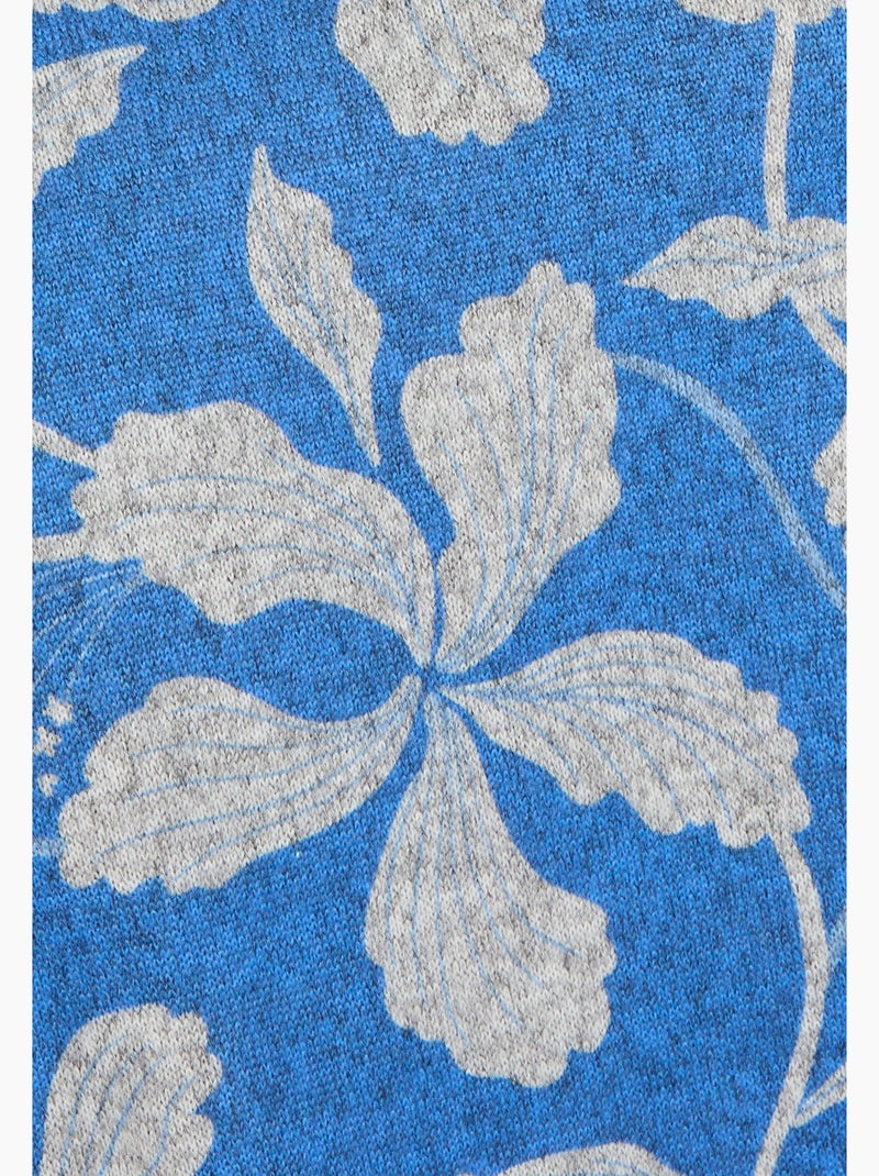 Tunique maille chaude imprimée - Damart Bleu - Kiabi