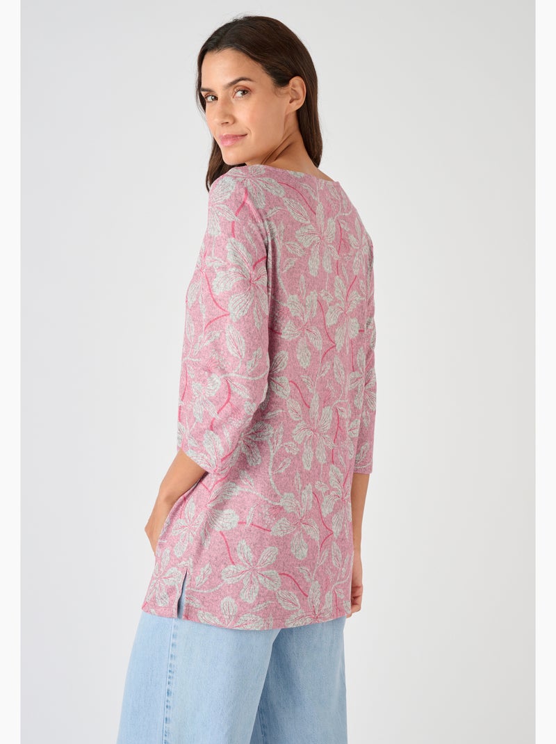 Tunique maille chaude imprimée - Damart Rose - Kiabi