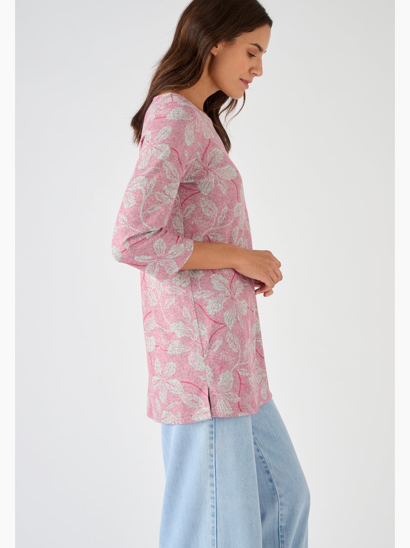 Tunique maille chaude imprimée - Damart Rose - Kiabi