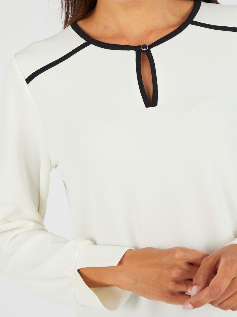 Tunique maille crêpe stretch - Damart Blanc cassé - Kiabi