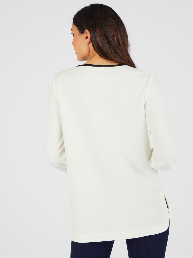 Tunique maille crêpe stretch - Damart Blanc cassé - Kiabi
