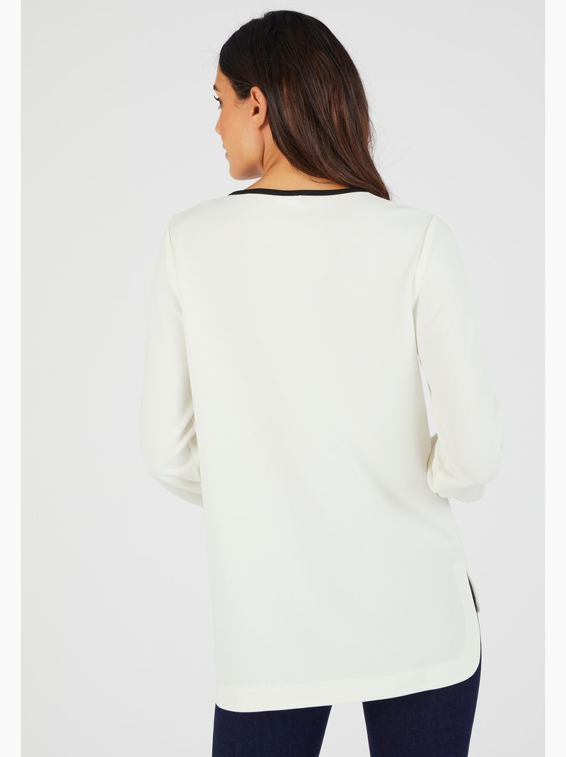 Tunique maille crêpe stretch - Damart Blanc - Kiabi