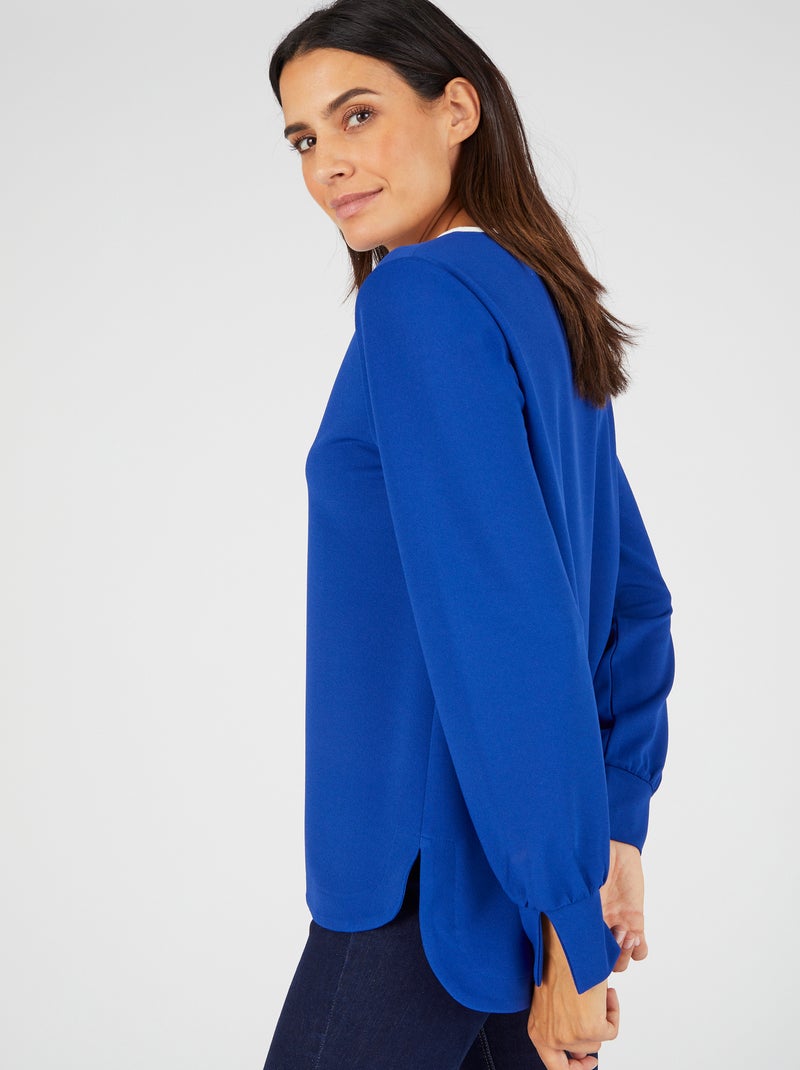 Tunique maille crêpe stretch - Damart Bleu - Kiabi