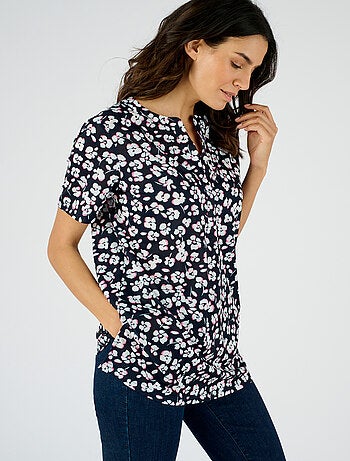 Tunique maille crêpe stretch fleurie - Damart