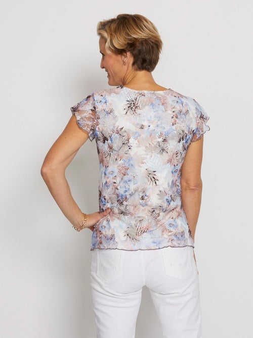 Tunique maille dentelle détails volantés - Kiabi