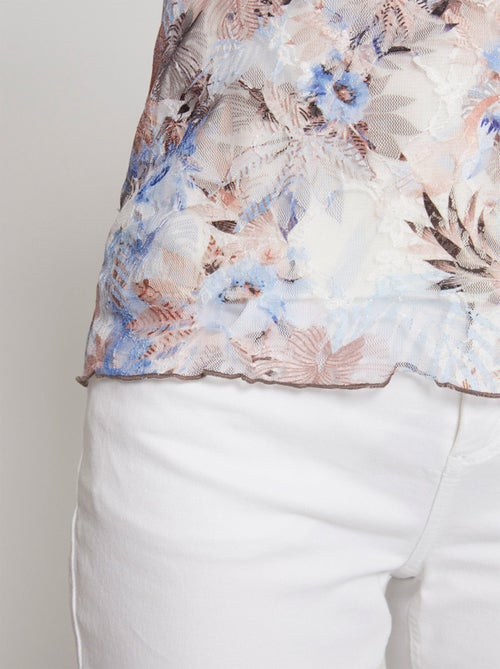 Tunique maille dentelle détails volantés - Kiabi