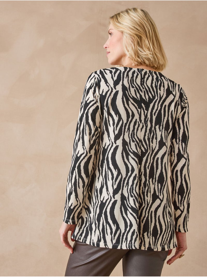 Tunique maille effet drapé - DAXON Noir Blanc - Kiabi