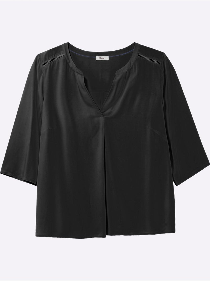 Tunique Manches 3/4 Mode - Taille Standard - Sheego Noir - Kiabi