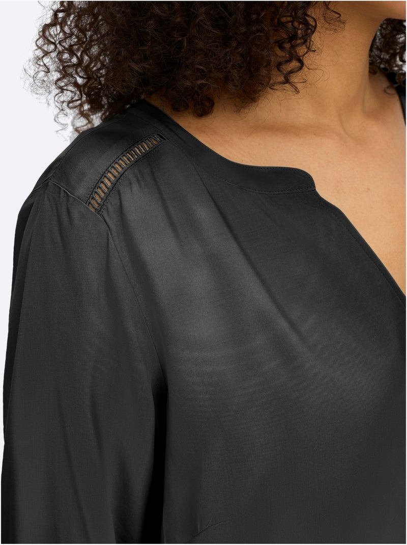 Tunique Manches 3/4 Mode - Taille Standard - Sheego Noir - Kiabi