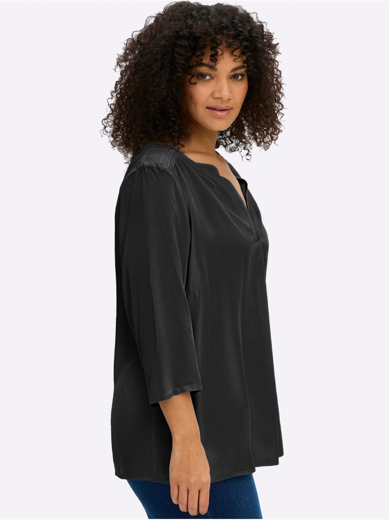 Tunique Manches 3/4 Mode - Taille Standard - Sheego Noir - Kiabi