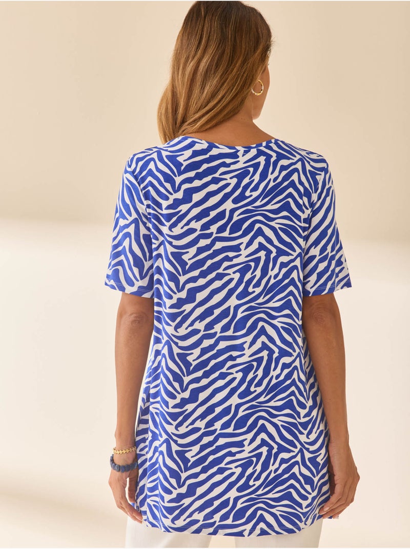 Tunique manches courtes - DAXON Bleu Multicolore - Kiabi