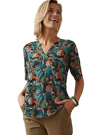 Tunique manches courtes en maille