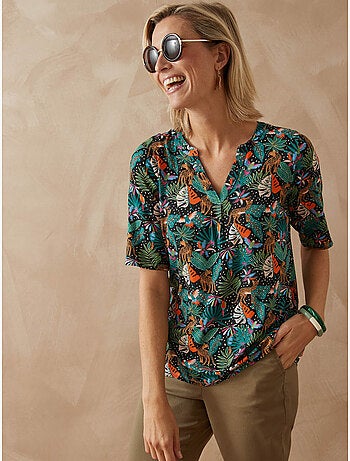 Tunique manches courtes en maille