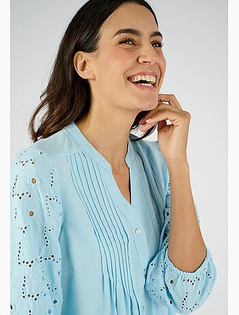 Tunique manches en broderie anglaise - Damart