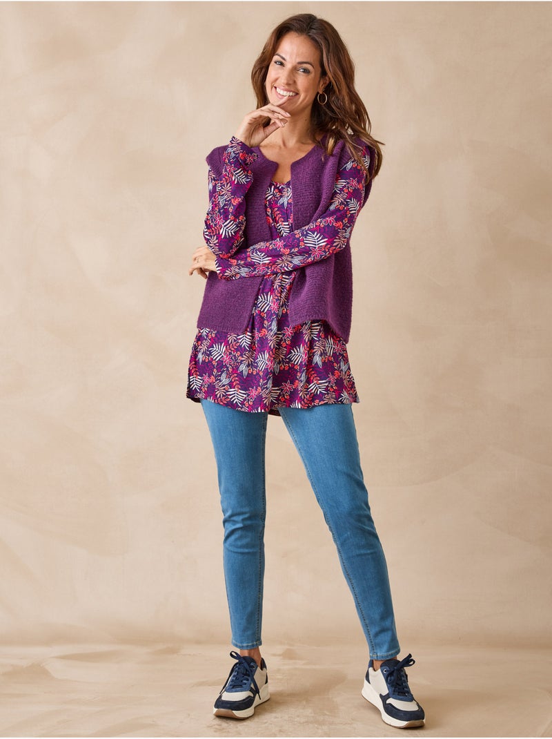 Tunique manches longues extensible - DAXON Rose fushia - Kiabi