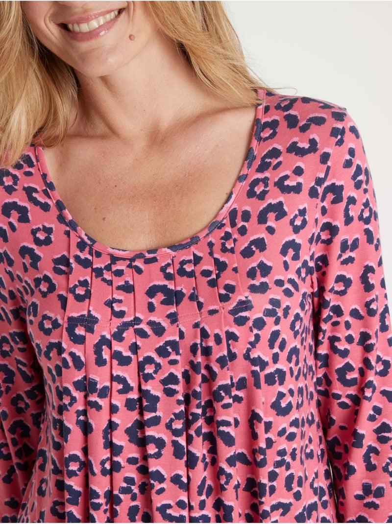 Tunique manches longues extensible - DAXON Rose/Multicolore - Kiabi
