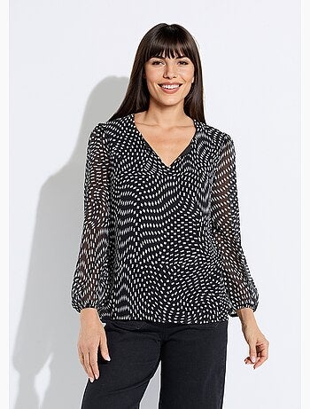 Tunique manches longues voile graphique - Afibel