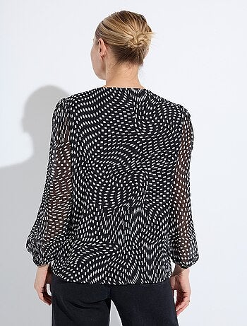 Tunique manches longues voile graphique - Afibel