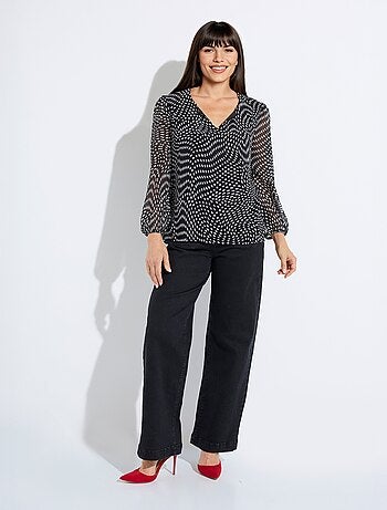 Tunique manches longues voile graphique - Afibel