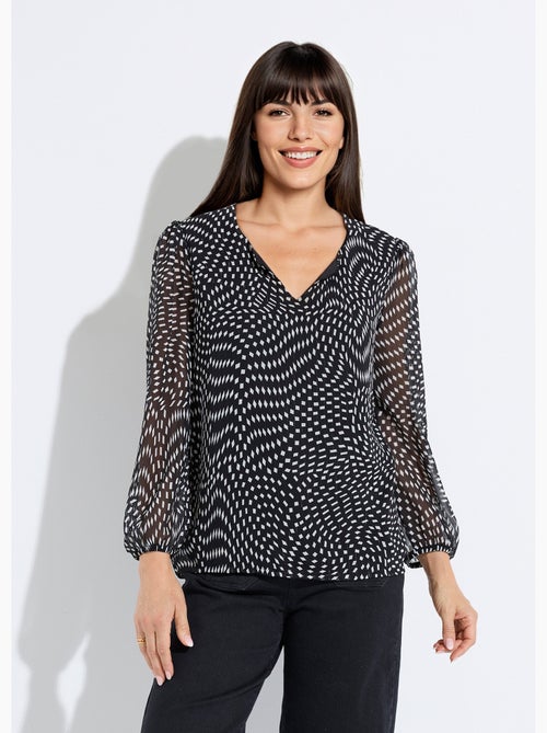 Tunique manches longues voile graphique - Afibel - Kiabi