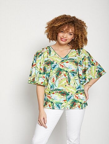 Tunique mi-longue manches volantées