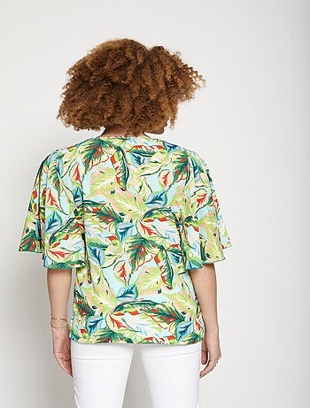 Tunique mi-longue manches volantées