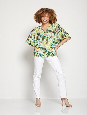 Tunique mi-longue manches volantées