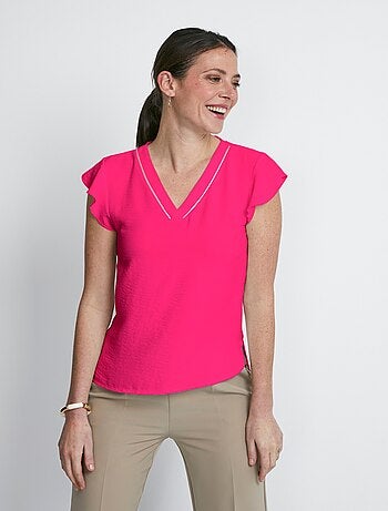 Tunique mi-longue manches volantées