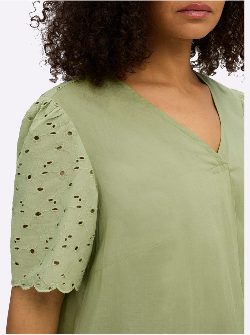 Tunique Motif Ajouré Délicat - Taille Standard - Sheego Bleu Vert Gris - Kiabi