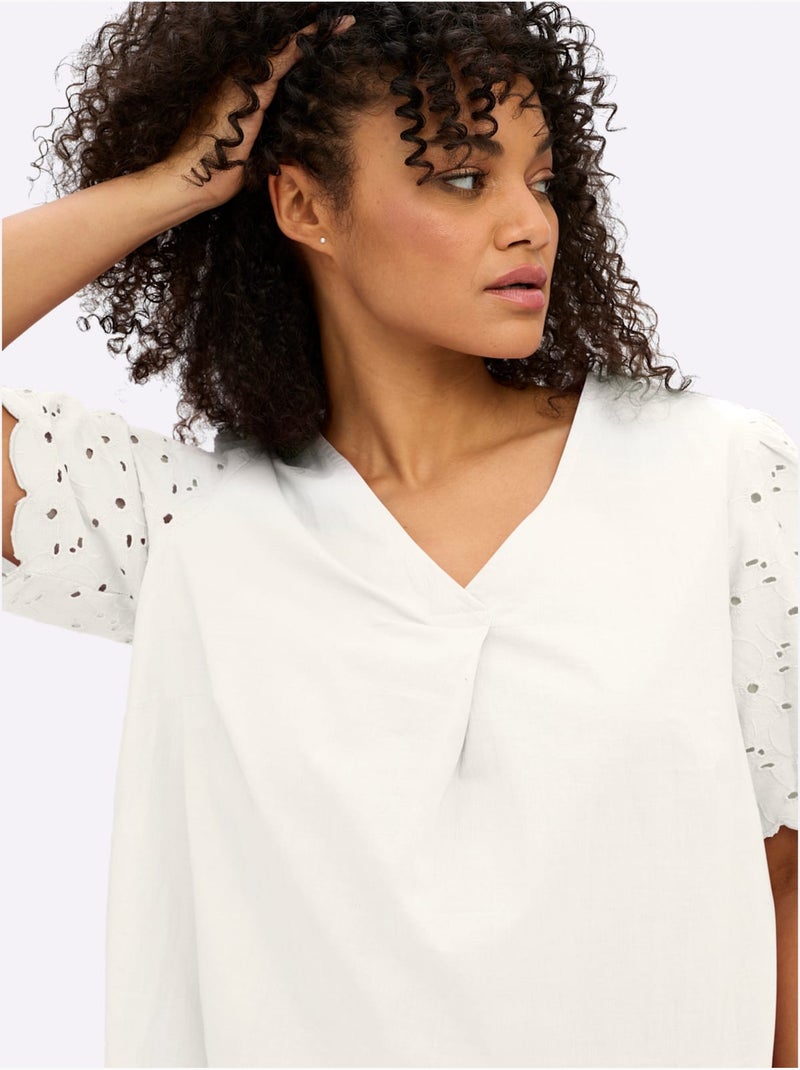 Tunique Motif Ajouré Délicat - Taille Standard - Sheego Ecru - Kiabi