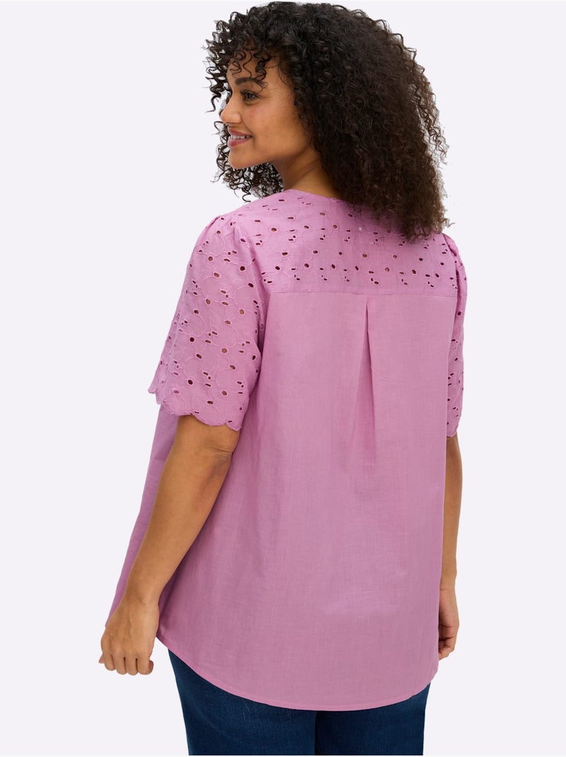 Tunique Motif Ajouré Délicat - Taille Standard - Sheego Rose - Kiabi
