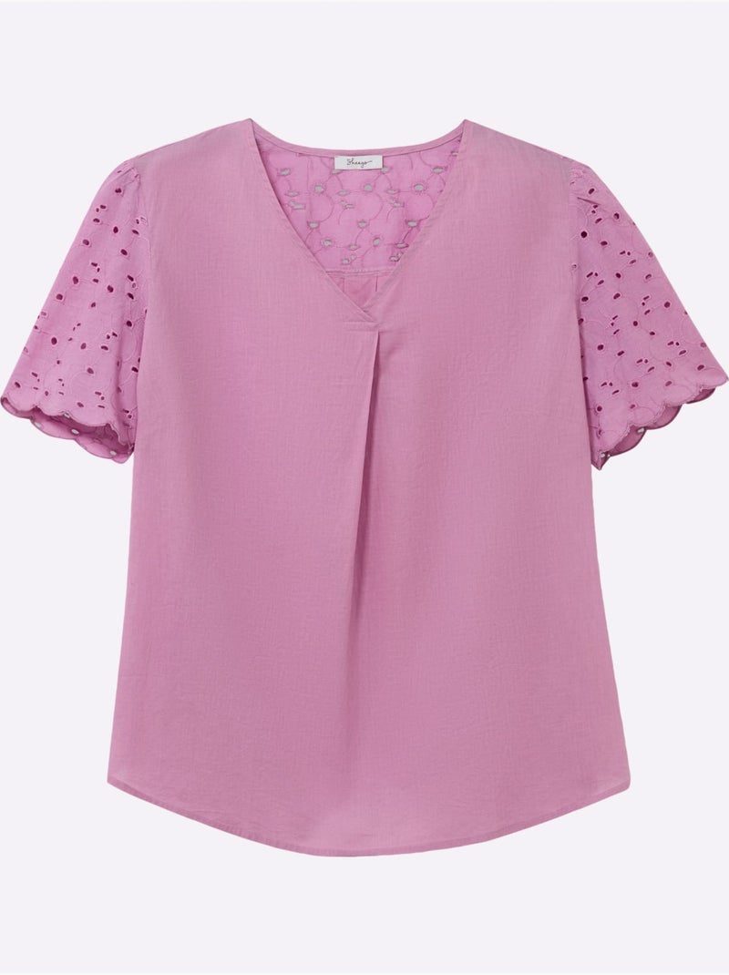 Tunique Motif Ajouré Délicat - Taille Standard - Sheego Rose - Kiabi