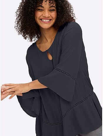 Tunique Motif Ajouré Légèrement Transparent - Taille Standard - Sheego