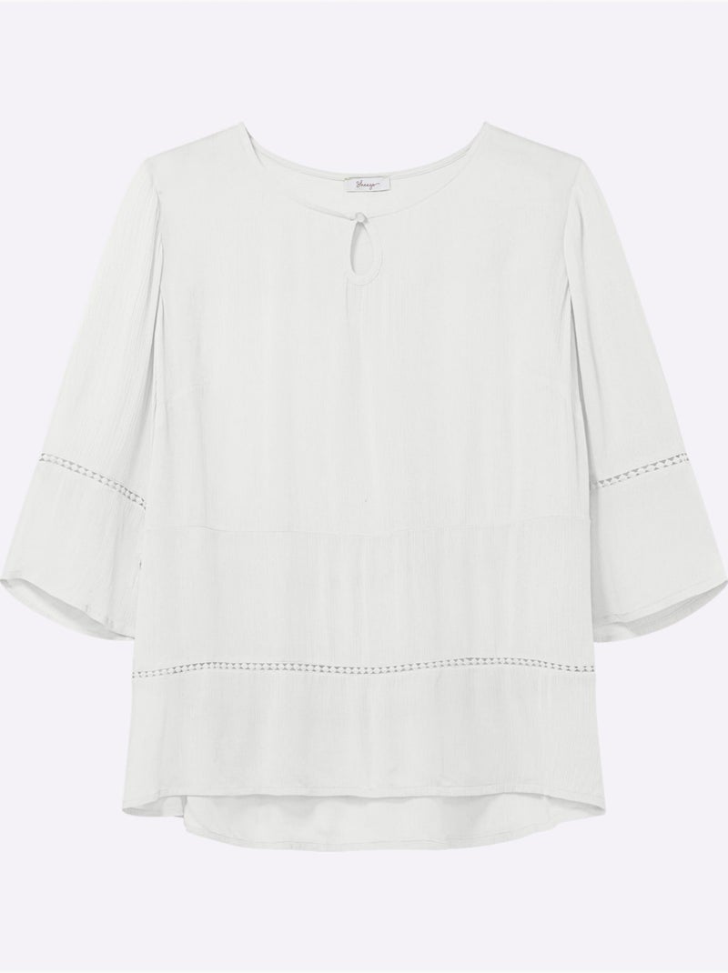 Tunique Motif Ajouré Légèrement Transparent - Taille Standard - Sheego Ecru - Kiabi