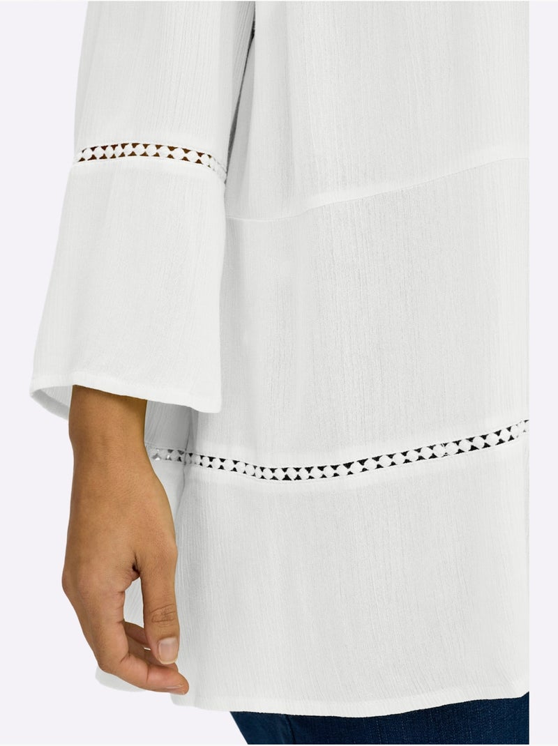 Tunique Motif Ajouré Légèrement Transparent - Taille Standard - Sheego Ecru - Kiabi