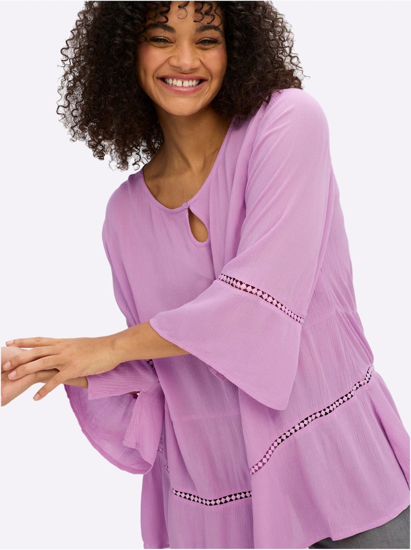 Tunique Motif Ajouré Légèrement Transparent - Taille Standard - Sheego Rose - Kiabi