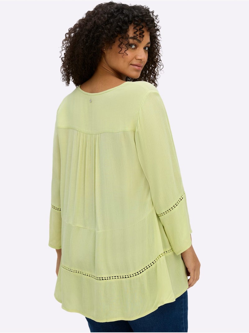 Tunique Motif Ajouré Légèrement Transparent - Taille Standard - Sheego Vert pistache - Kiabi