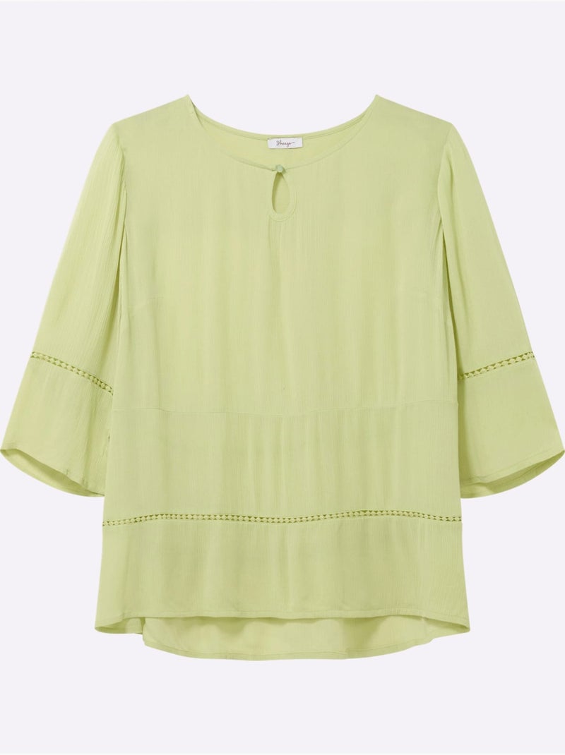 Tunique Motif Ajouré Légèrement Transparent - Taille Standard - Sheego Vert pistache - Kiabi