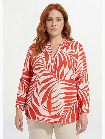 Tunique motif feuillage manches longues - AFIBEL