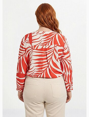 Tunique motif feuillage manches longues - AFIBEL