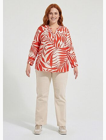 Tunique motif feuillage manches longues - AFIBEL