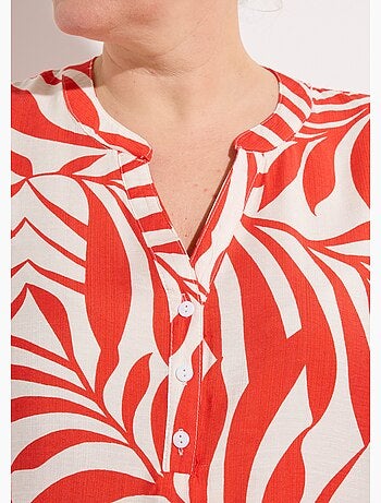 Tunique motif feuillage manches longues - AFIBEL