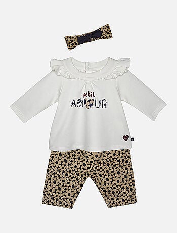 TUNIQUE + PANTALON + BANDEAU FLEURETTE