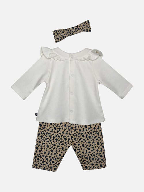 TUNIQUE + PANTALON + BANDEAU FLEURETTE - Kiabi