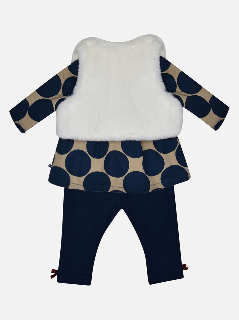 TUNIQUE + PANTALON + PETIT GILET FLORENCE Bleu - Kiabi