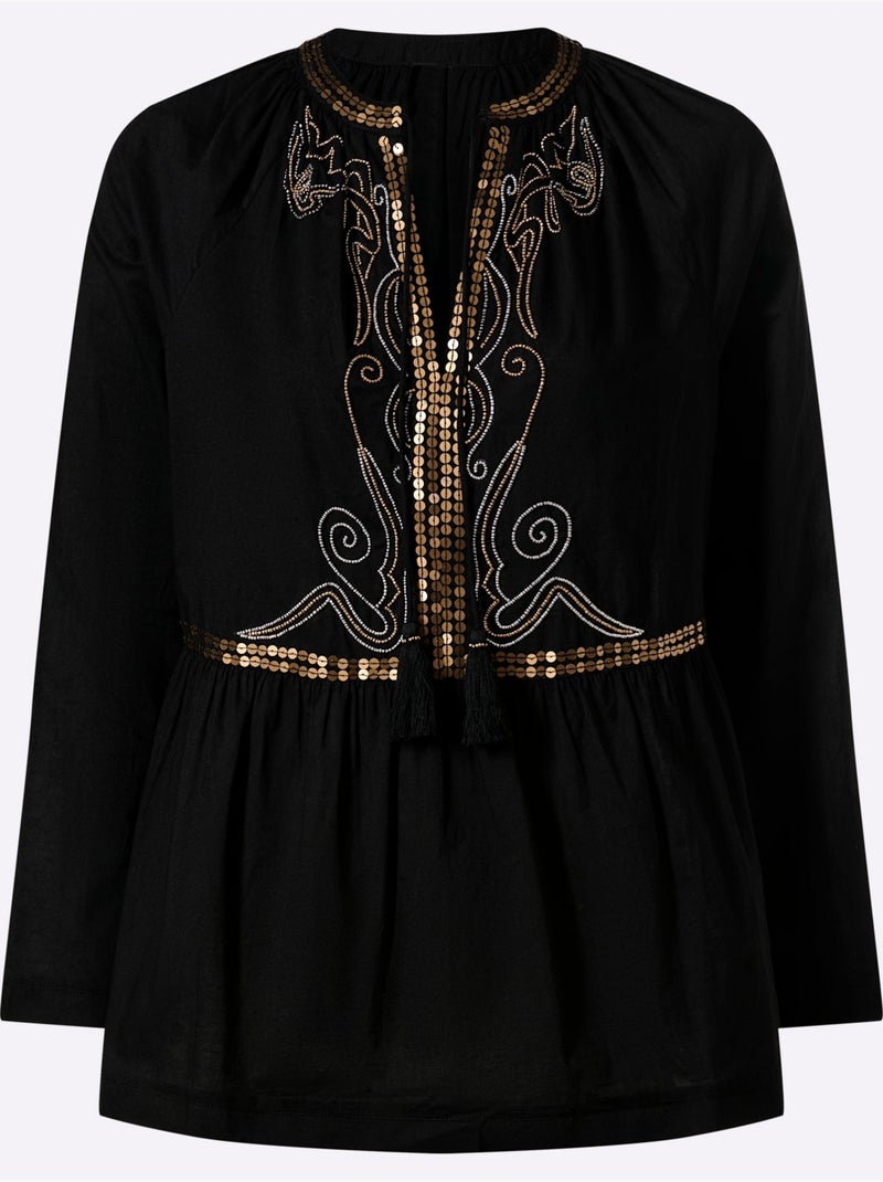 Tunique Perles Fantaisie Et Paillettes - Taille Standard - Helline Noir - Kiabi