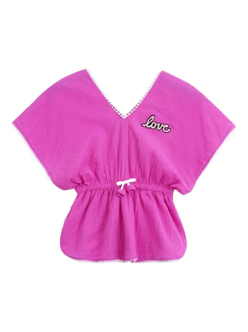 Tunique Plage    avec Short Assorti   LOVE - La Faute à Voltaire Rose fushia - Kiabi