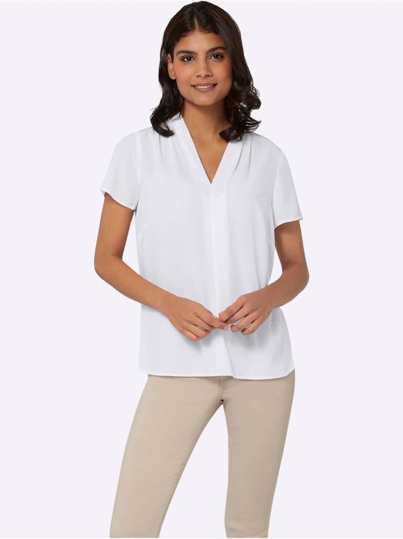 Tunique Pli Creux Affinant - Taille Standard - Moda Vilona Blanc - Kiabi