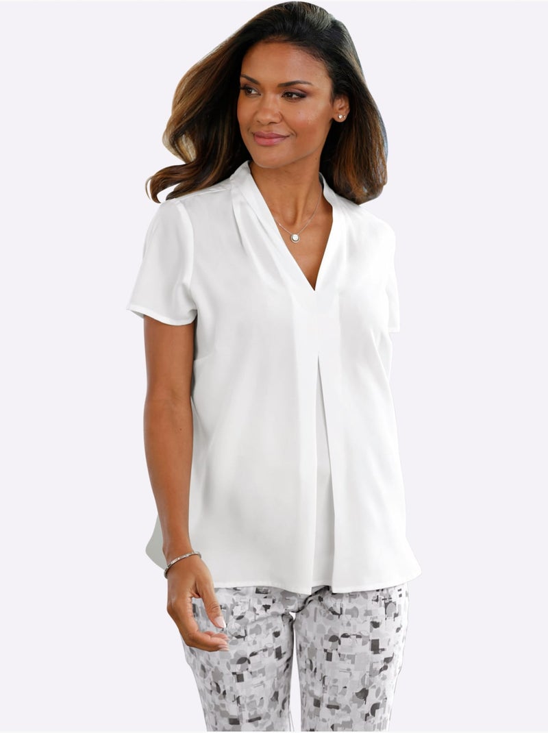 Tunique Pli Creux Affinant - Taille Standard - Moda Vilona Blanc - Kiabi